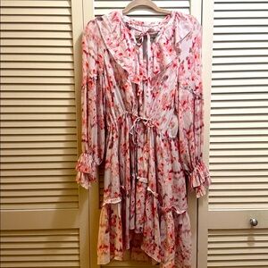 All Saints Floral Pink Dress